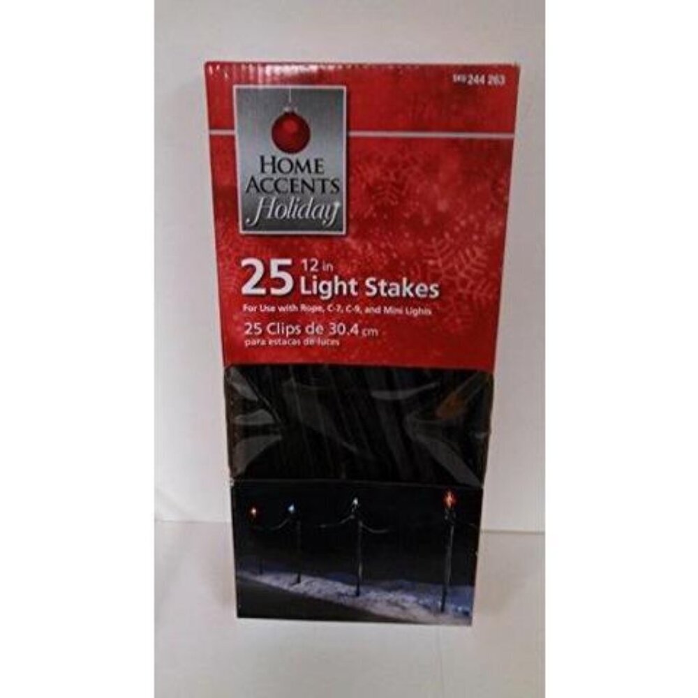 - Home Accents Holiday Indoor/Outdoor 12 in Light Stakes 25-Pack